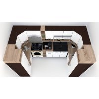 Bucatarie de Colt COSSY NEW 170-320-170, Wenge / Decor K004